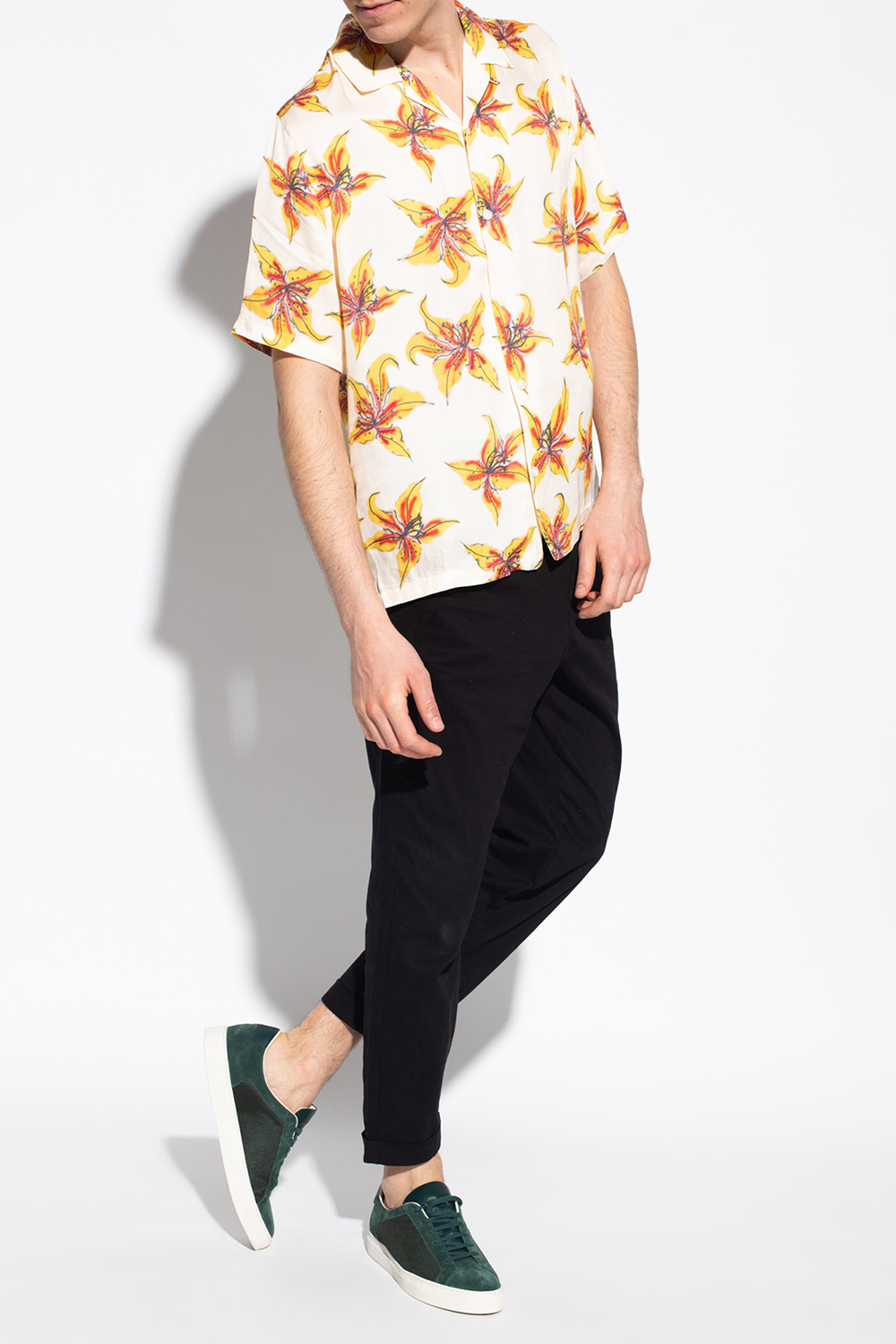 AllSaints ‘Hibiscus’ floral motif shirt